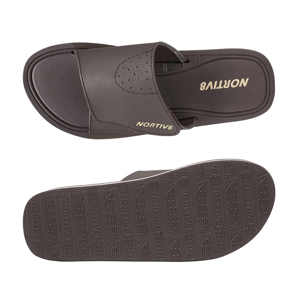 Men's Arch Support Slide Sandals - DARK BROWN - 1